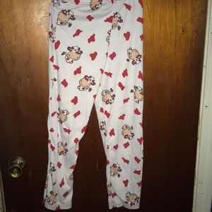 Cow print pajama pants size small